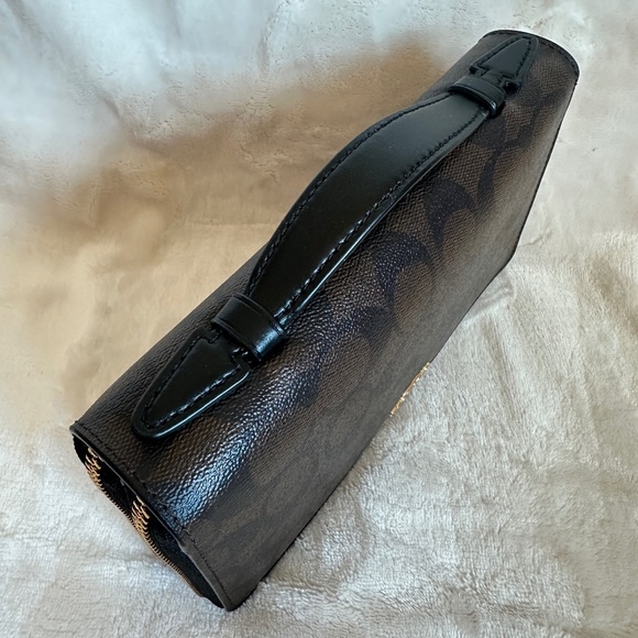 NWT! Coach F23552 Double Zip Travel Wallet In Signature Canvas Card Phone Pouch - Picture 4 of 11